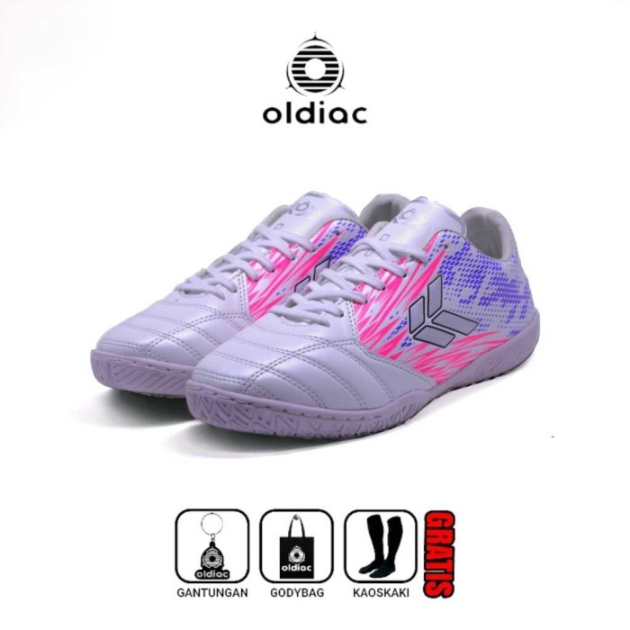 Murah Oldiac Sepatu futsal phoenix putih purple pink white olahraga Non COD