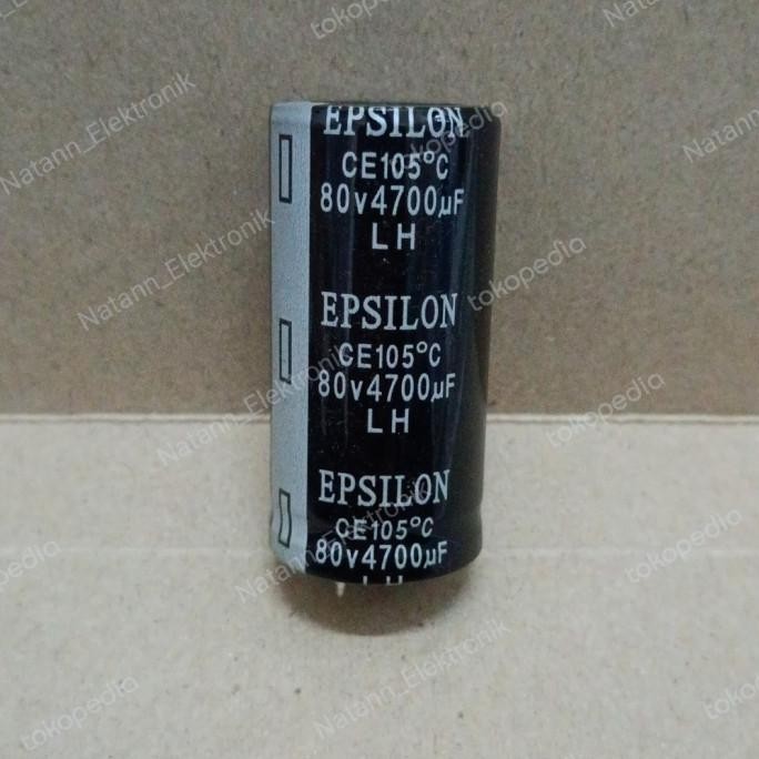 Promo 6223 kapasitor elco 4700uf 4700 uf 80v 80volt 80 volt epsilon lh korea COD