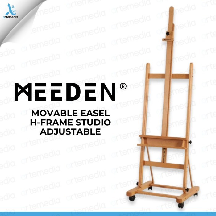 

PROMO! Meeden Movable Easel H-Frame Studio Adjustable Solid Wood Stand Lukis