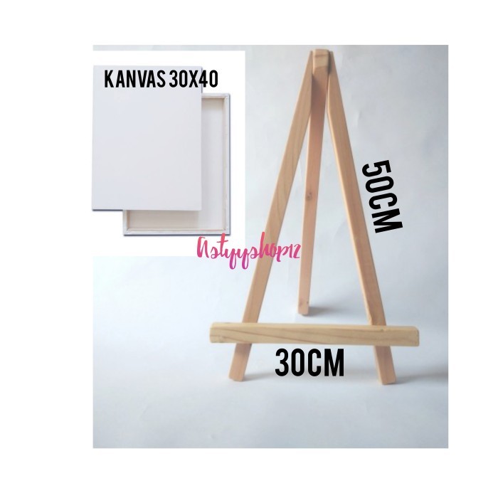 

kanvas 30x40+easel besar /tripod/stand easel