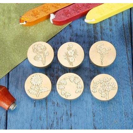 

PROMO! Sealing Wax Stamp with Wood Handle - Flower Stalk Series
