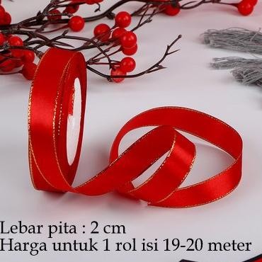 

Fgh Pita Merah 2Cm / Pita Kado Natal Imlek Hamper