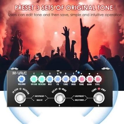 Efek Gitar M-VAVE CUVAVE Cube Baby Soundcard Multi Effects Pedal