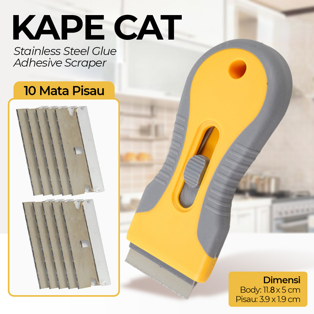 Kape Cat Keramik Scraper Removal Glue Adhesive Stainless Steel