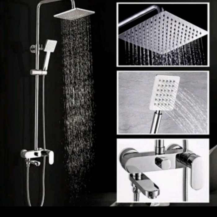 TERBARU Kran tiang panas dingin muya kotak / shower set tiang