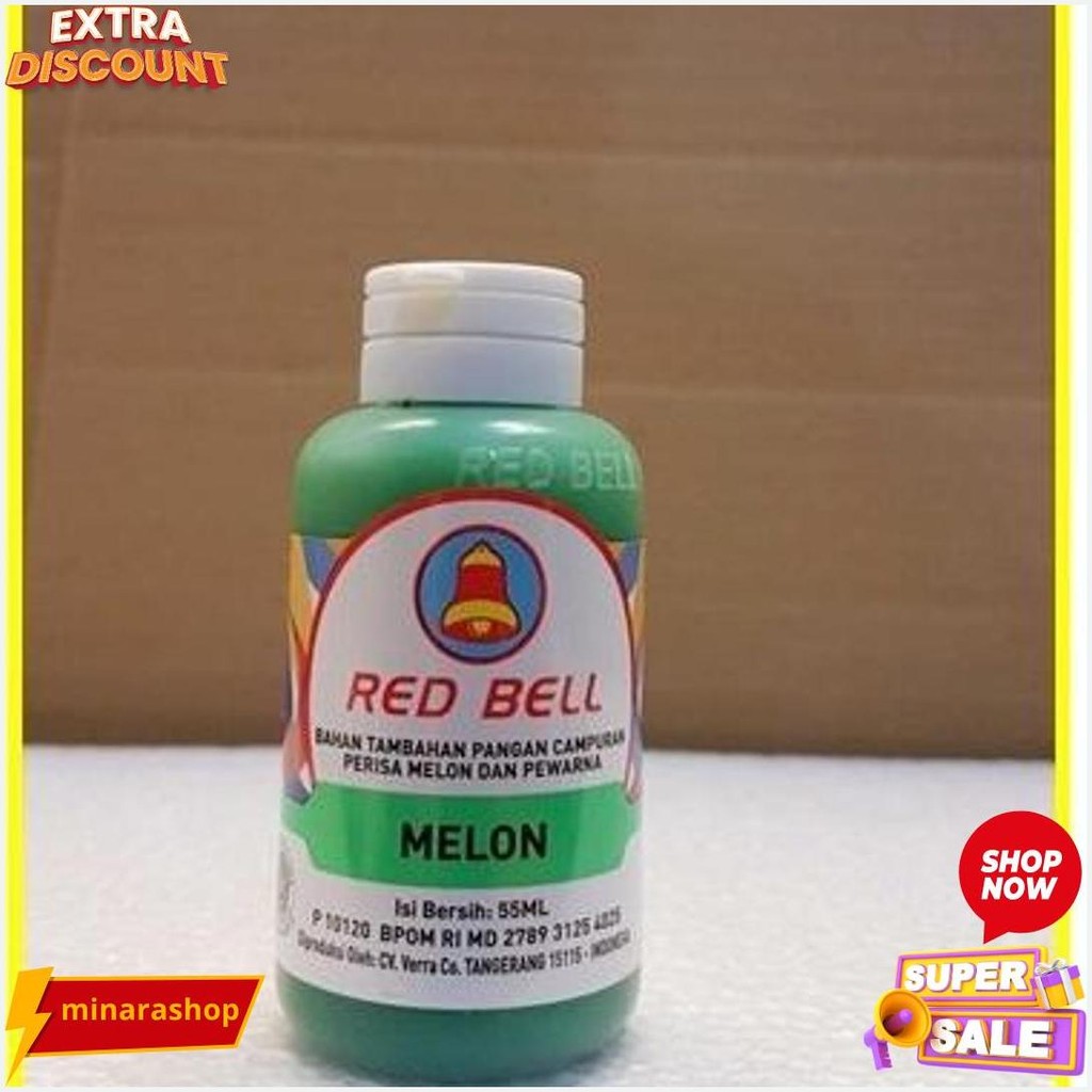 

Pewarna Dan Perisa Red Bell Rasa Melon 55Ml/Red Bell/Sumbo Red Bell Gratis Ongkir