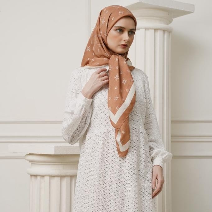 Khanaan + Monogram Scarf + Brown