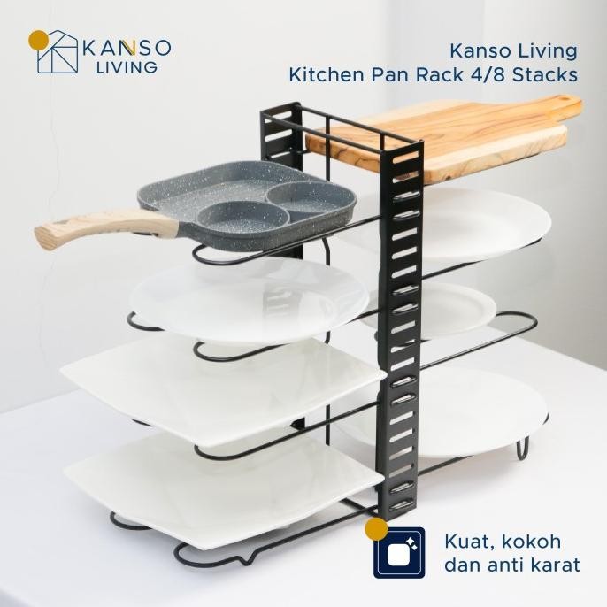 Kanso Living Rak Panci Rak Dapur Serbaguna 8 Susun/ 4 Susun Stainless L21T