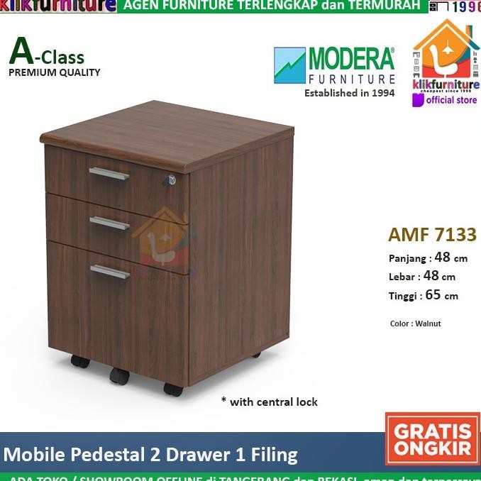 AMD 7133 MODERA Mobile Drawer / Laci Dorong Pedestal + Central Lock
