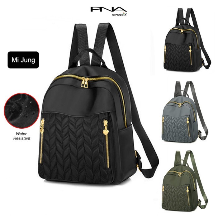 TERUJI Peonia PNA MIJUNG Ransel Wanita Impor Tas Kantor Sekolah Kuliah