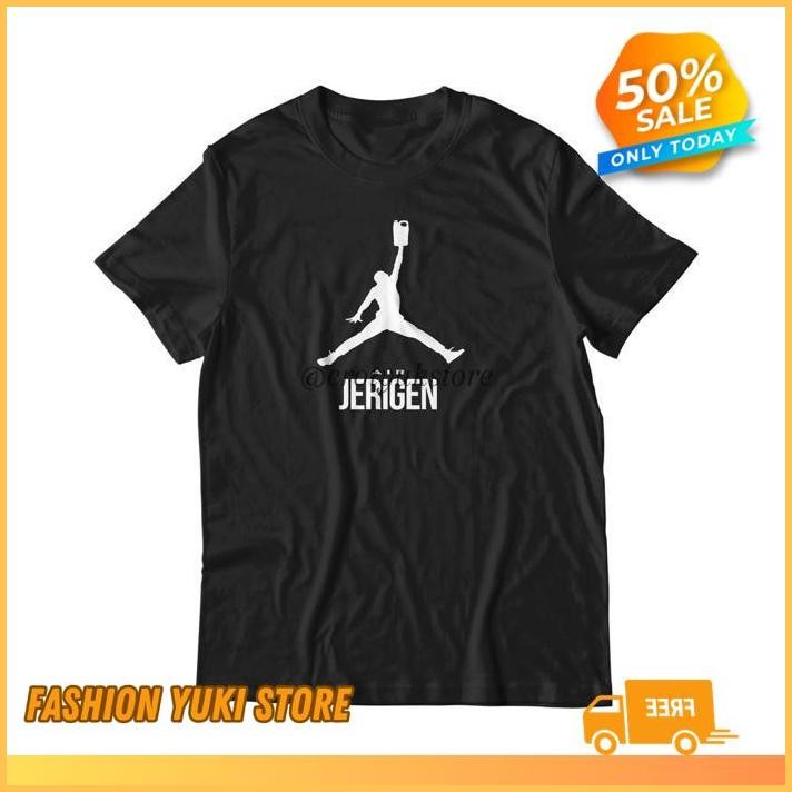 KAOS TSHIRT BAJU JERIGEN JRIGEN AIR JORDAN PLESETAN PELESETAN PARODI SABLON BORDIR SOUVENIR  OLEH SU
