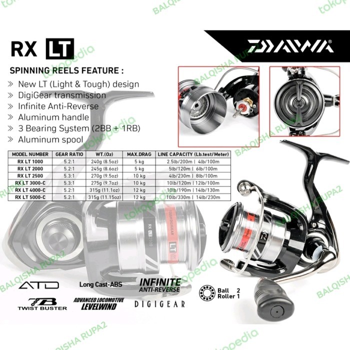 TERLARIS TERMURAH - Pilih Varian - Ril Daiwa RX LT