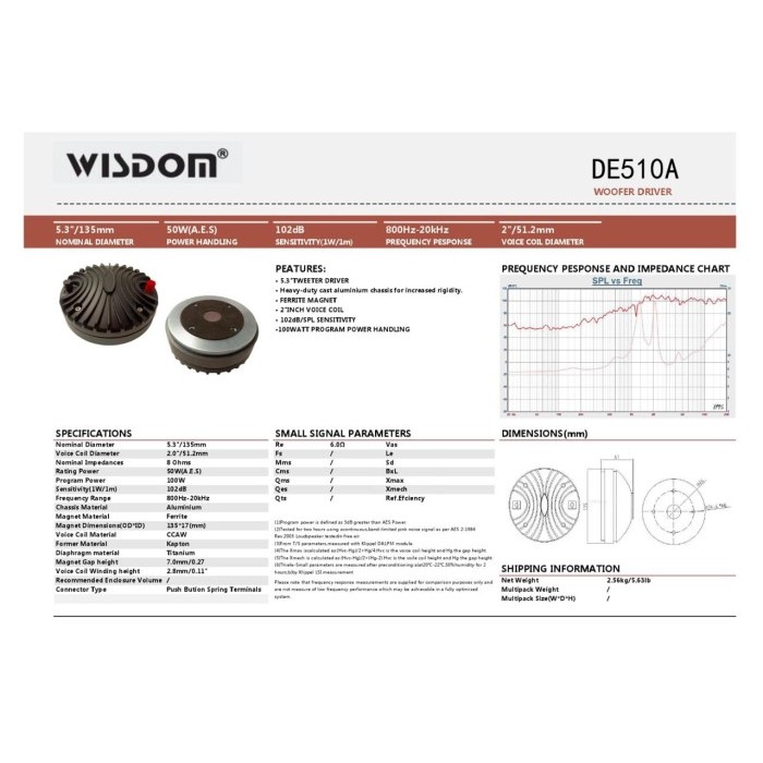 Seger4 dikirim- Driver Tweeter Wisdom DE 510 A / DE510A / DE 510A / DE- 510 / DE 510-A DRIVER TW