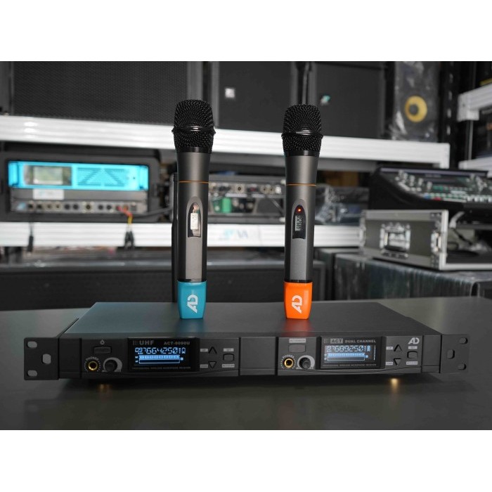 Hilmawanmall - Microphone Wireless Ad Act 9090 2Mic Handheld