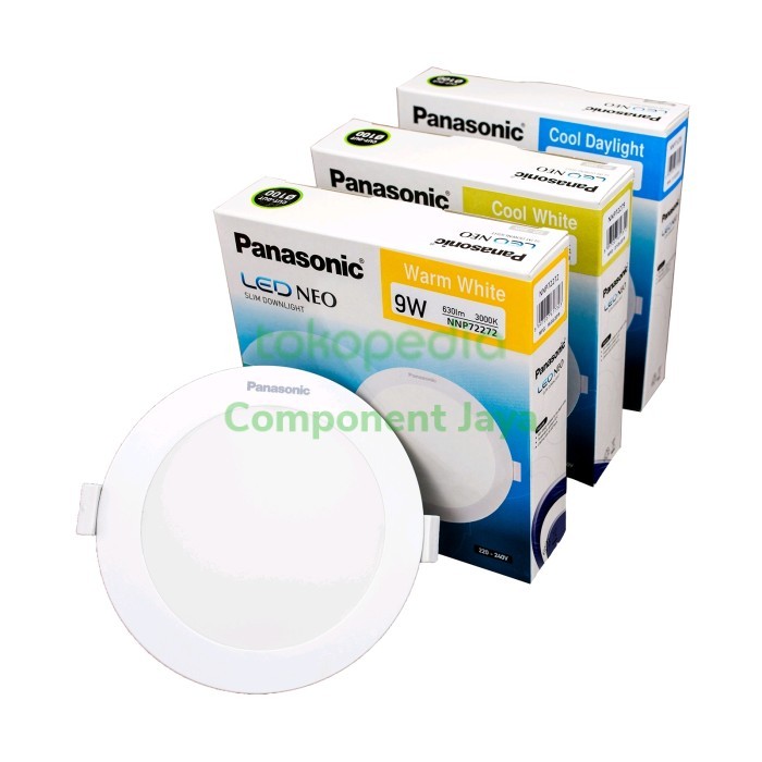 LAMPU DOWNLIGHT LED PANEL PANASONIC 9WATT 9W 9 WATT NEO SLIM