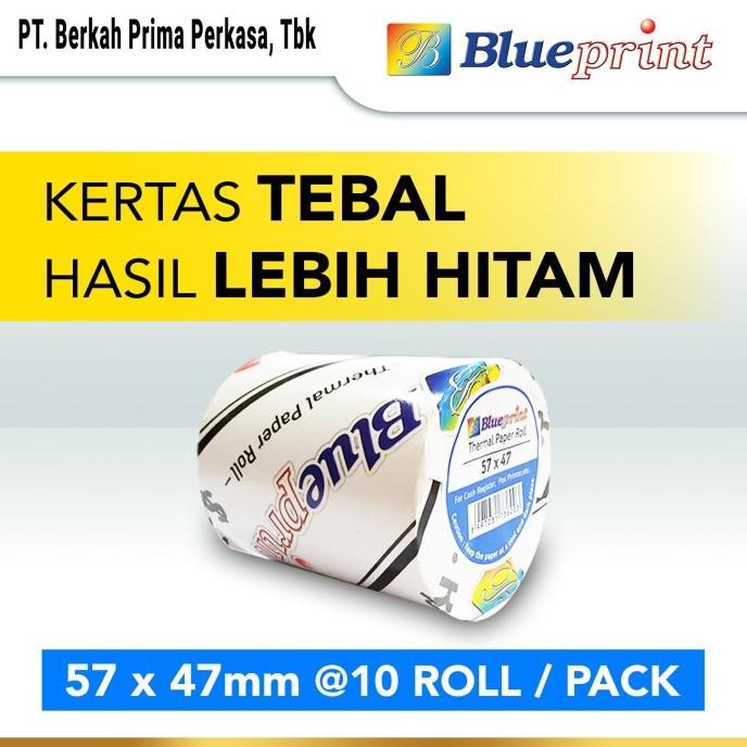 

sale! kertas thermal / kasir / struk ppob blueprint 57x47 1 pack isi 10 roll