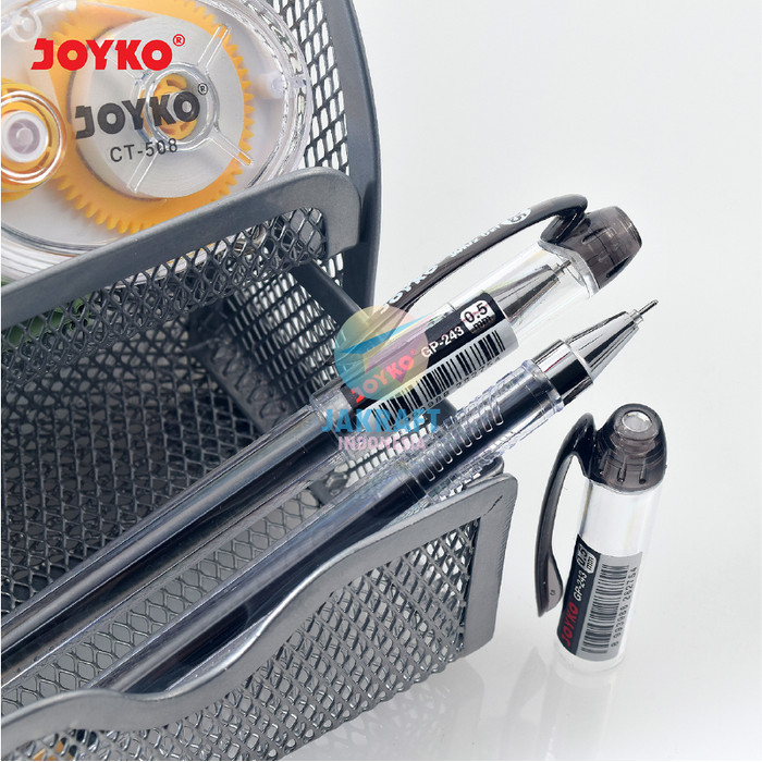 

Pulpen Gel Pen Ujung Tajam Joyko Gp-243 Whiz Gel Hitam Black / Biru Blue Tebal 0.5 Mm Needle Tip