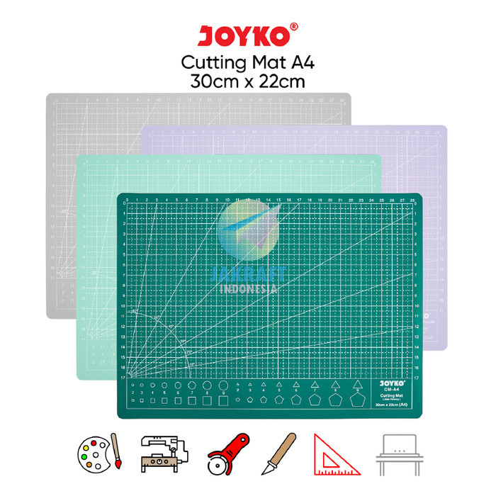 

Cutting Mat 2 Sisi A4 Joyko Cm-A4 Sedang Tebal Anti Licin Self Healing