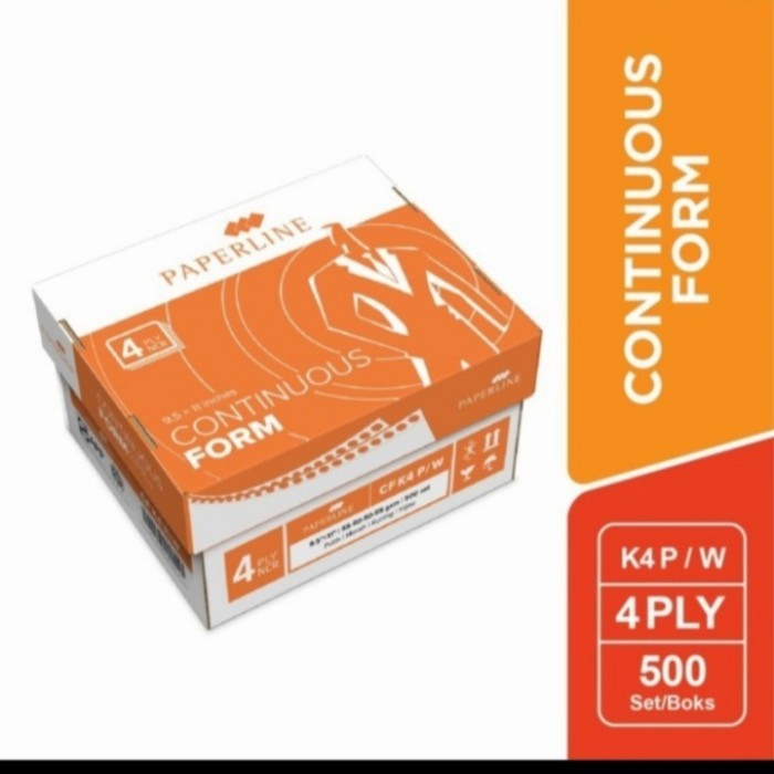

continuous form/kertas komputer 4 ply paperline 9,5 x 11 warna