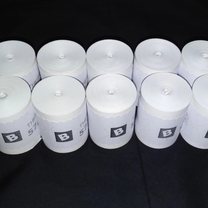 

Kertas 57x40 58x40mm struk edc kasir thermal coreless 1 dus 100 roll