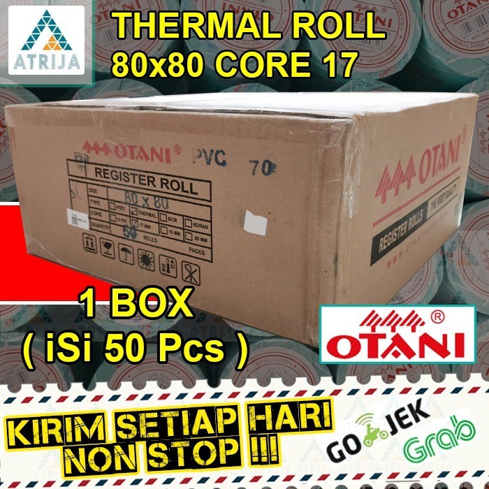 

1 BOX (50 Roll) Thermal Roll OTANI 80x80 Core 17 Kertas Struk Kasir