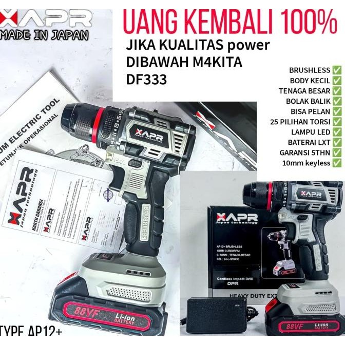 "'''] Mesin bor cordless 12v fullset bor cash besi kayu tembok