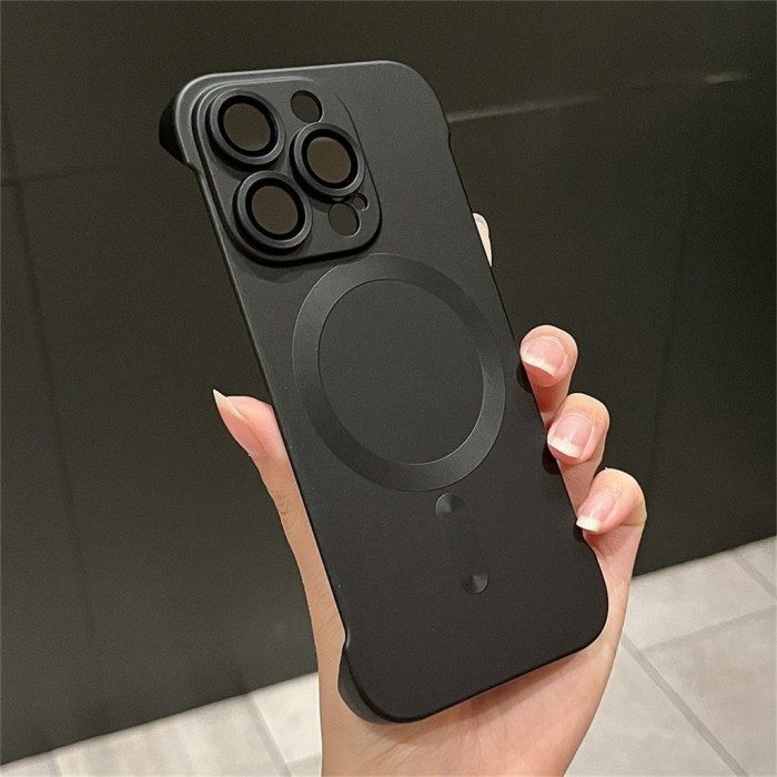 Casing navy blue Ultra Thin Frameless Case For iPhone 15 14 13 12 11
