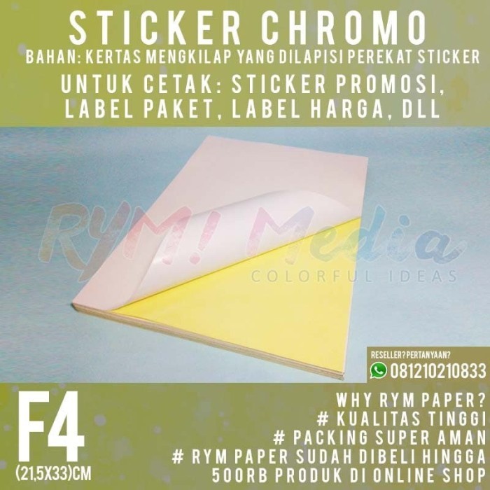 

Kertas Sticker Chromo F4 (1 Rim/500 lembar)