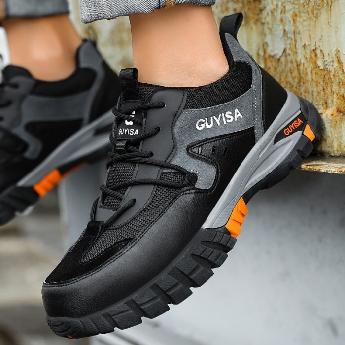 Sepatu Safety Pria Ujung Besi Sporty Safety Shoes Anti Paku Ready