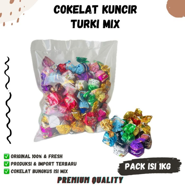 

COKELAT KUNCIR TURKI 1kg Coklat Turky Kemasan Bungkus Turkey Arab Cemilan Oleh oleh Haji Umroh Gift