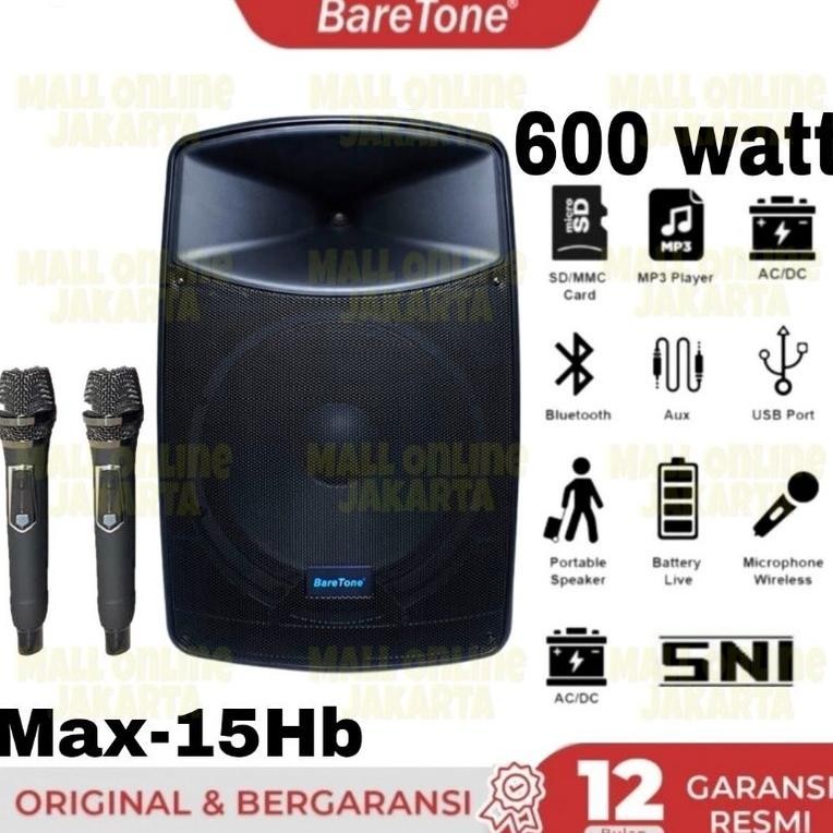 kall speaker aktif baretone 15 inch max15hb portable aktiv max 15hb max 15 hb