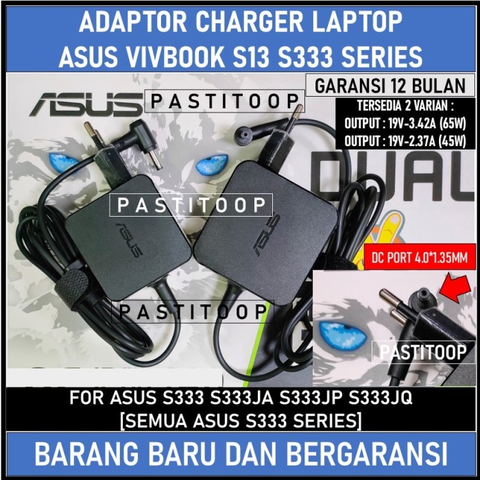Adaptor Charger Laptop Asus Vivobook S13 S333 S333Ea S333Ja S333Jp S333Jq Terbaru Murah