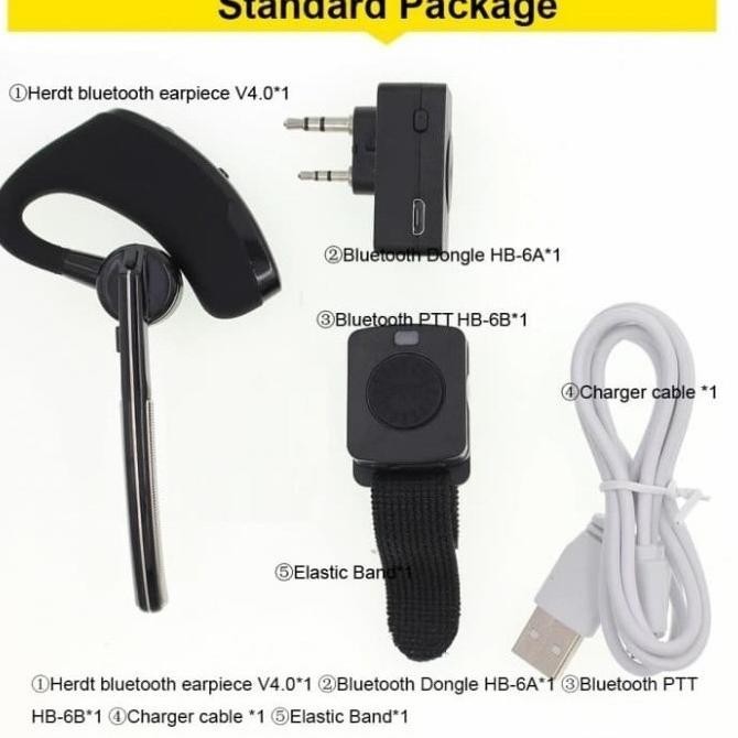 NEW Headset Bluetooth HT Earpiece earphone HT wireles Walkie Talkie ENC