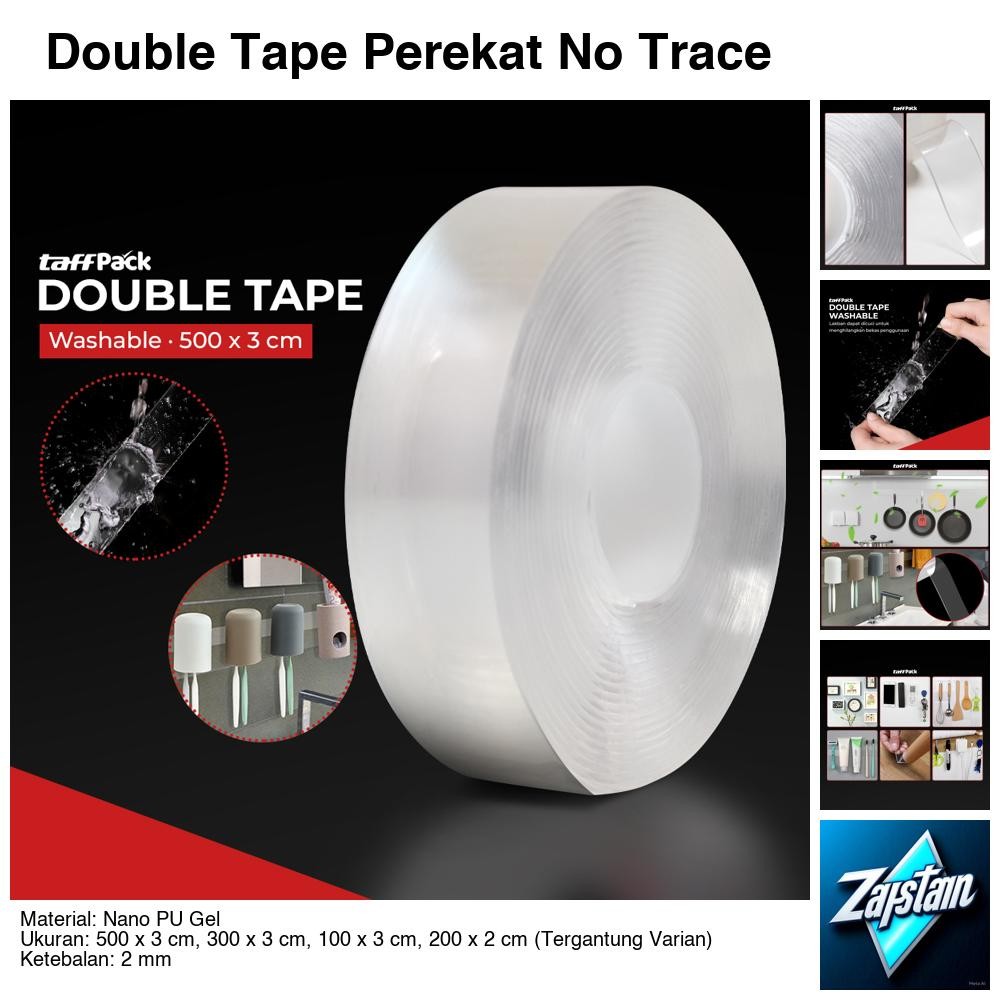 

Double Tape Perekat No Trace Adhesive Washable Sticker 500x3cm - J007