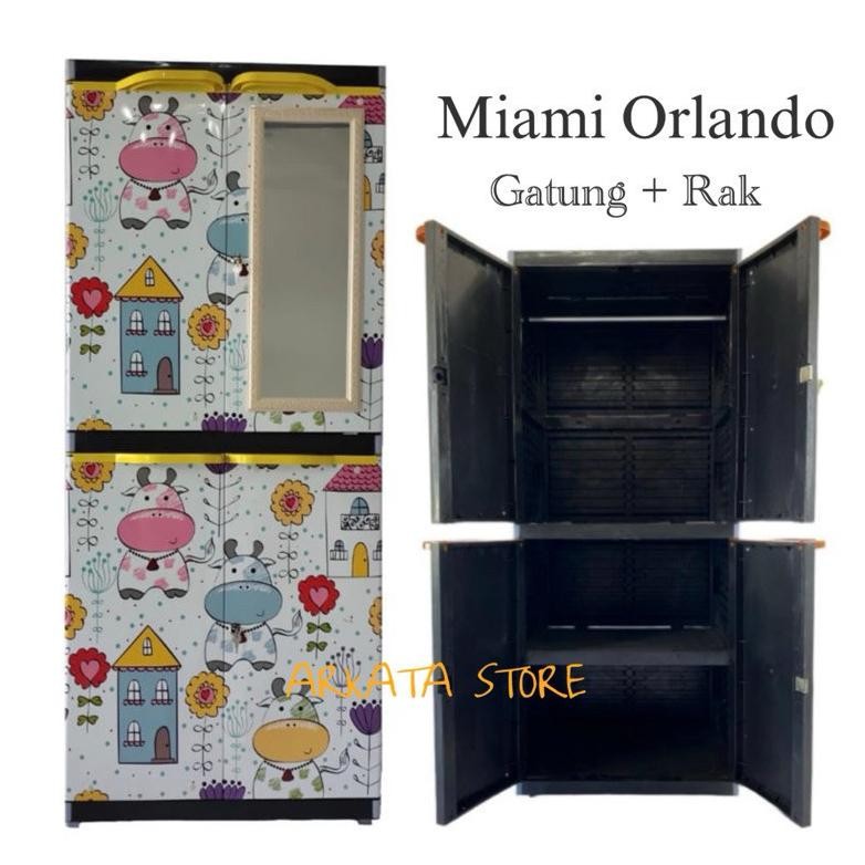 Lemari Plastik Merk Miami - Orlando (Hanger + Rak) | Lemari Plastik Jumbo | Lemari Pakaian Gantung d