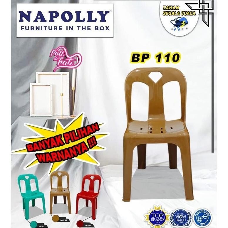 Kursi Plastik Merk Napolly - BP 110 | Kursi Sandaran | Kursi Pesta | Kursi Hajatan | Kursi acara Rap