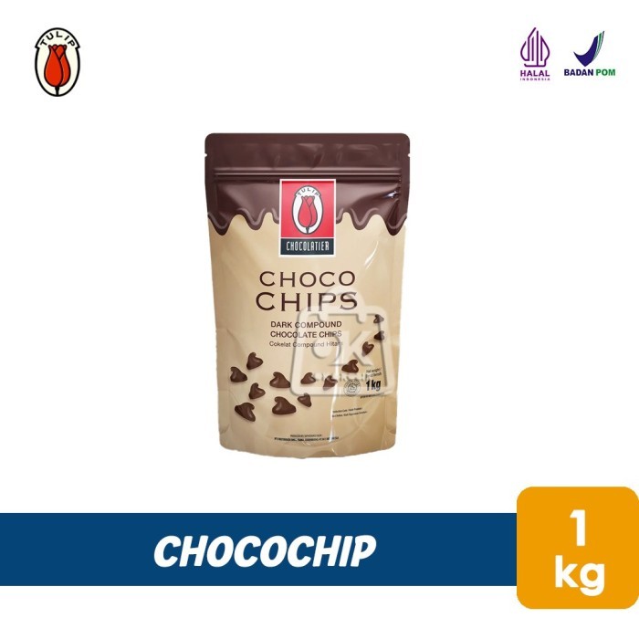 

Choco Chip Tulip Dark Compound / Chocochip (Pack Asli 1 kg)