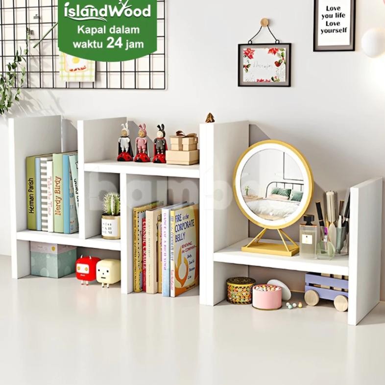 Rak Buku Kayu/Rak Kayu Serbaguna/Mini Portable Kayu Kuat/dan Kokoh Minimalis Rak/Rak Serbaguna Minim