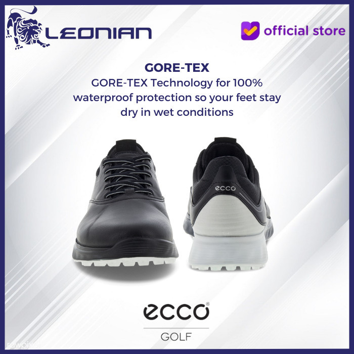 Murah Sepatu Golf Ecco M Golf S-Three Black/Concrete/Black - Golf Shoes Non COD