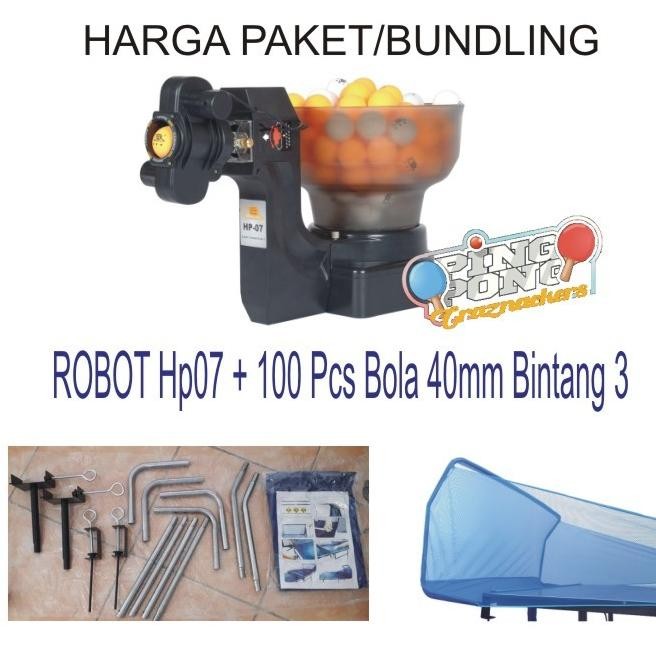 Fullset Mesin Robot Pingpong Jaring Penangkap Bola Tenis Meja
