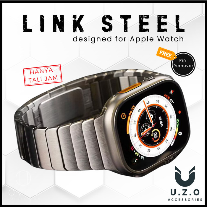 Apple Strap ULTRA 10 9 8 7 6 5 4 SE Link Steel Band Tali Jam Rantai Besi IWatch / Smart Watch UZO