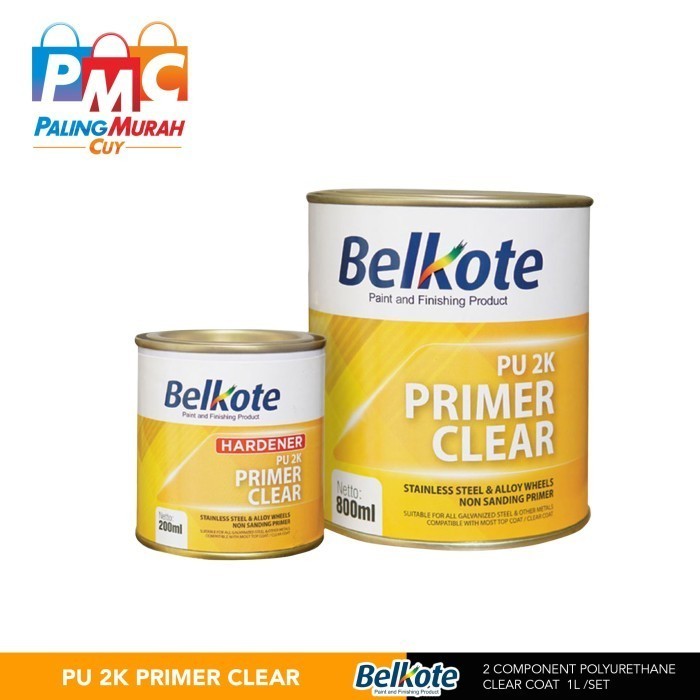 BELKOTE PU 2K Primer Clear (1L set) Dasar Velg Stainless Steel Alloy