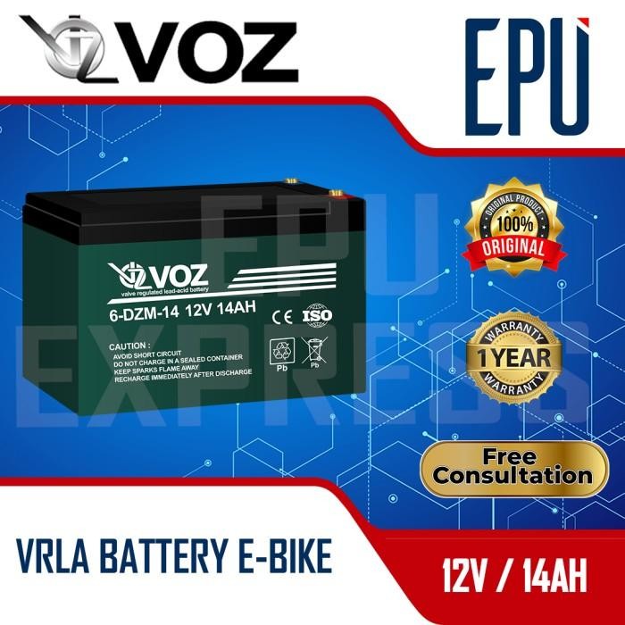 Aki Selis Voz 12V 12Ah Aki Sepeda Listrik Baterai Aki Motor Listrik Terlaris 100 % Original
