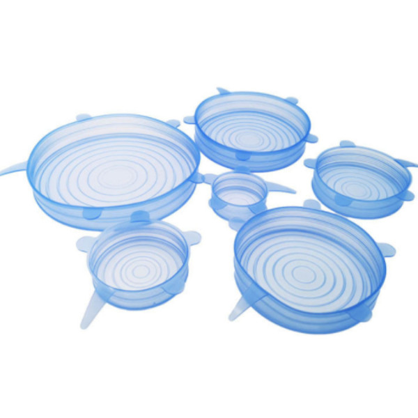 

18 Unit Penutup Wadah Makanan Silikon 6In1 Serbaguna Sillicone Food Cover Anti Tumpah Silikon Flexible
