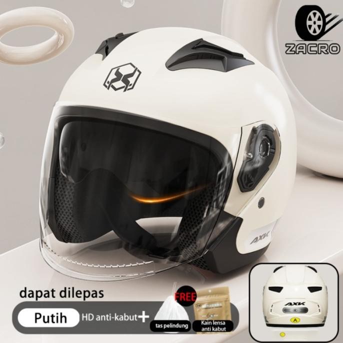 Promo Helm Half Face Zacro Axk Double Visor Pria Dan Wanita