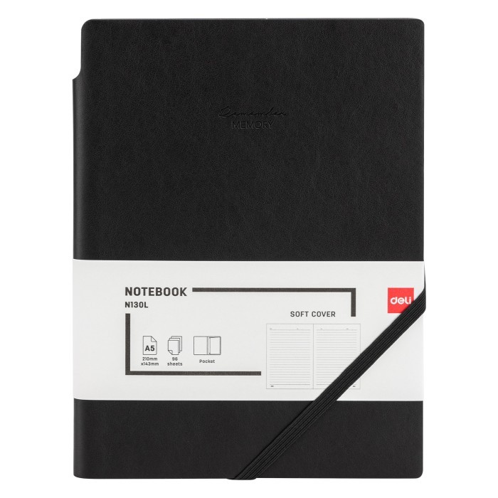 

Deli Leather Cover Notebook Buku Catatan Agenda Kulit A5 96 Lbr EN130L