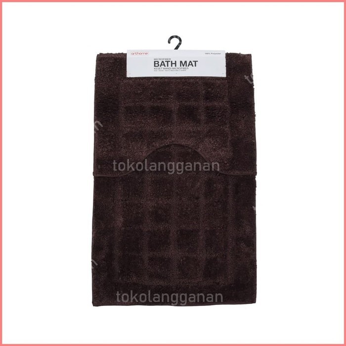 PROMO Arthome Set Keset Kamar Mandi 50x80 Cm Dan Keset U Shape - Cokelat