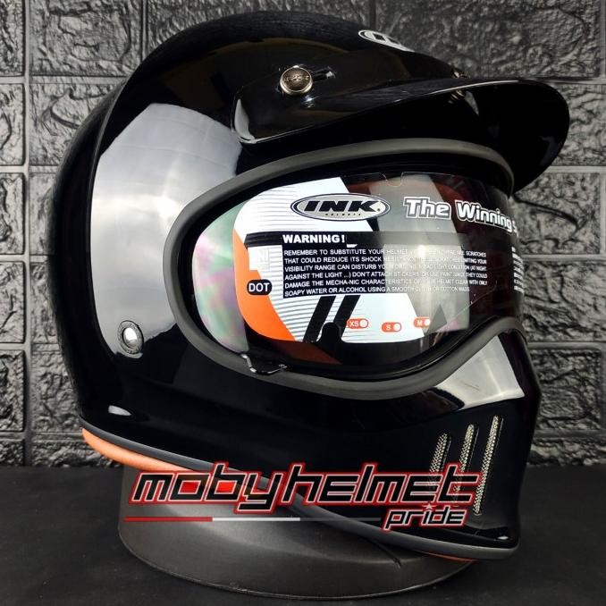 Terlaris Helm Ink Trooper Solid - Black Glossy - Hitam Glossy