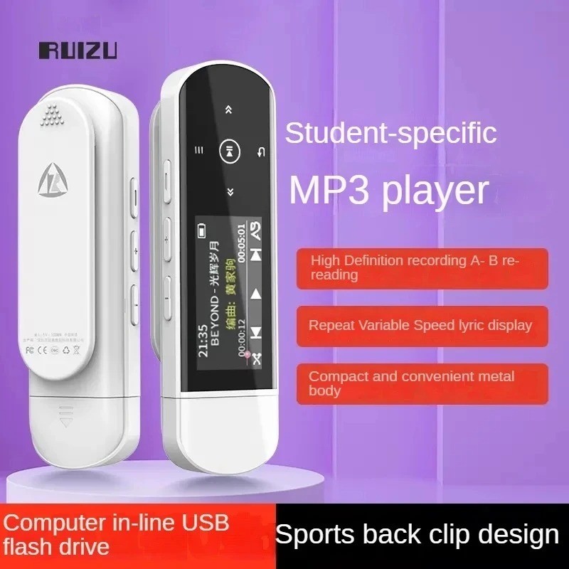 Original RUIZU X69 2 in 1 32Gb Bluetooth 5 MP3 Player Flashdisk DAP FM Pedometer VS X52 Benjie M9