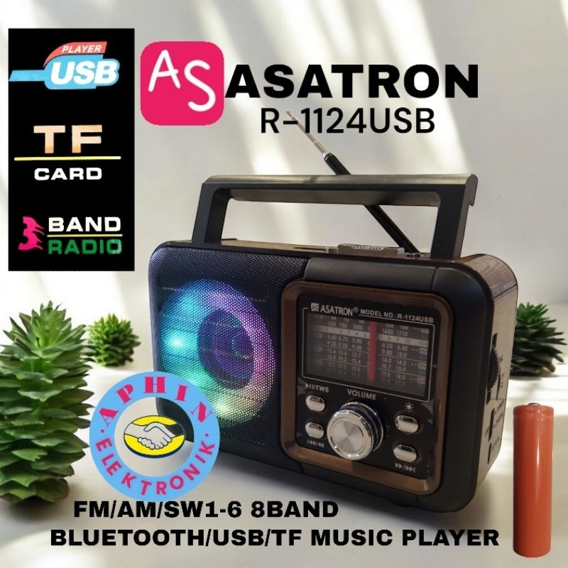 Radio ASATRON R 1124USB Radio Bluetooth Radio jadul Radio 8 Band